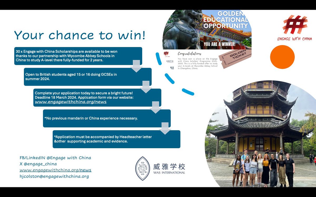Weekend homework 📚 … please share this with adventurous, globally minded young 15-16 year olds doing #GCSEs this summer. A unique scholarship 🏆🌟🏫to do #Alevels in #China Too good and too true! #EwC2024 #chinaliteracy #education #mandarin #globalmindset <a href="/engage_china/">EngageWithChina</a>