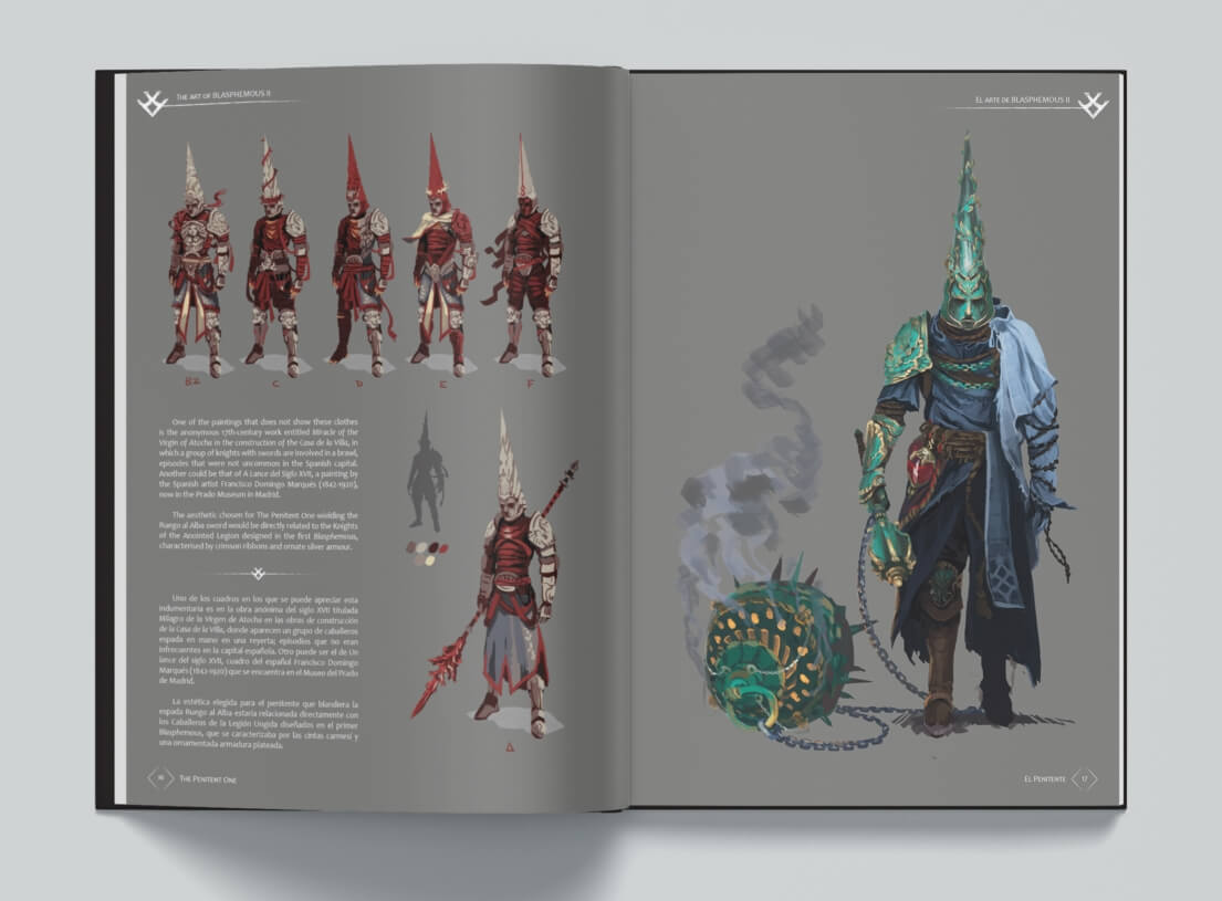 The quality standard of 'The Art of Blasphemous II' has been taken to the extreme, both in terms of content and design (@SaveGamesStudio) and materials. A quick look inside is enough to realize this. 📓On sale on 04/18. Pre-order here: bit.ly/GPTAOB2