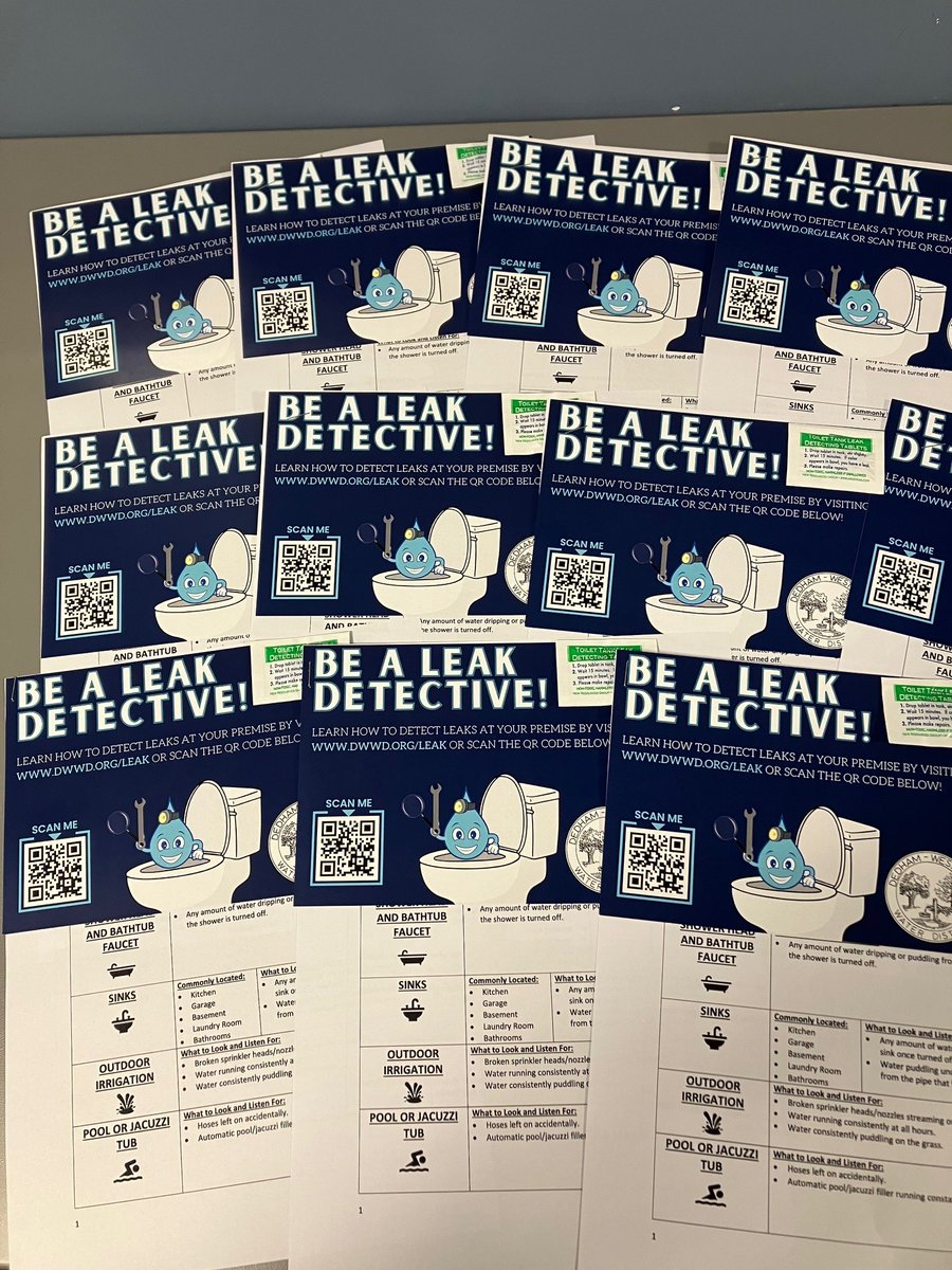#FixALeakWeek: Did you know the district offers free leak detection kits?

Kits include toilet dye tablets and a checklist that reviews common indoor and outdoor household leaks, including what to look and listen for.

Kits are available Monday-Friday, 8:30 a.m. – 4:30 p.m.