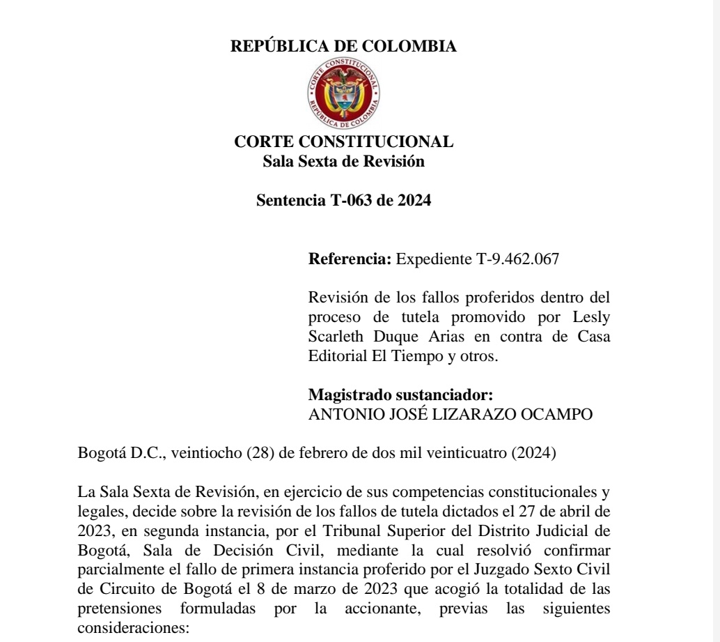 cabogadosa1's tweet photo. Se comparte sentencia donde la Corte Constitucional analiza:  La libertad de información y de opinión/ Derechos al buen nombre y la honra/ Alcance del derecho a la imagen
https://t.co/s1cMpnPuP3 https://t.co/JERnvN3Tlj