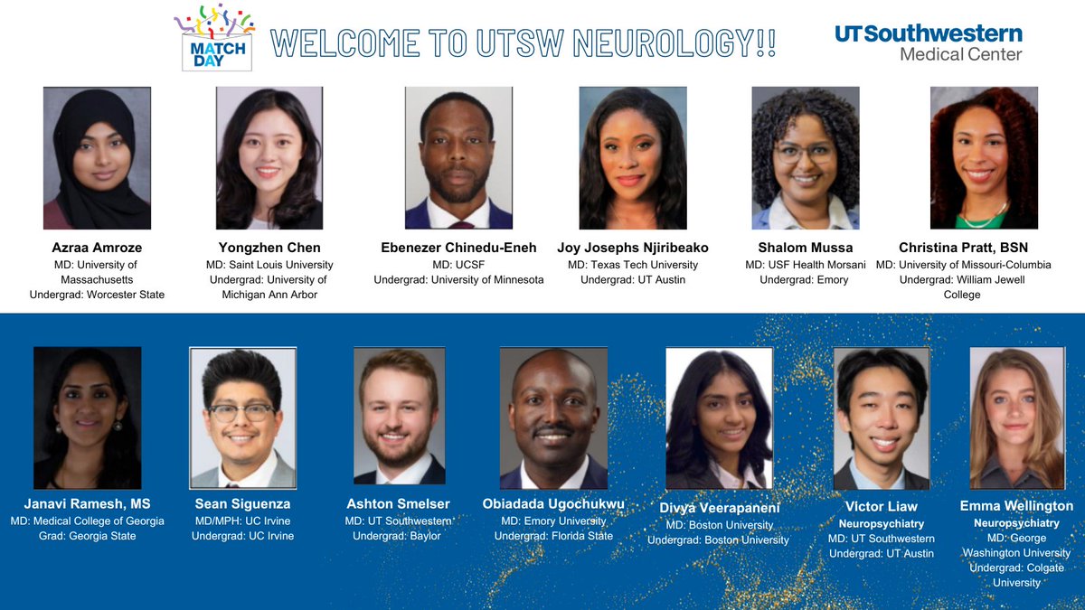 We are so excited to introduce the newest additions to the neurology family!! #nmatch2024 
@NMatch2024 @UTSWedu @UTSWNews @utsw_ncc