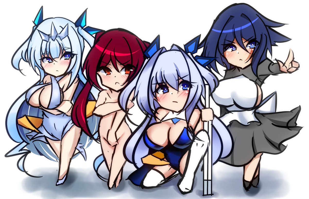 うちの子のキービジュアルみたいな何か的なヒロイン集合絵(レヴェリーヴァイスサイド) 