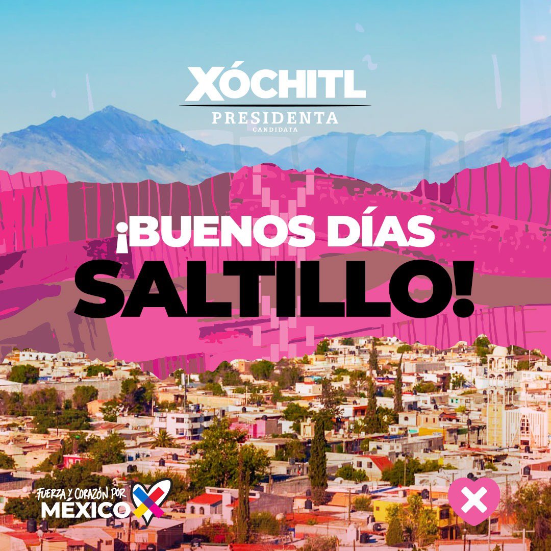 XochitlGalvez's tweet image. Hoy desde Saltillo estaré platicando con jóvenes de todo el país que ya se cansaron de tener miedo.

¡Acompáñame! Por acá nos vemos. 🤞🏼

#MxSinMiedo
#XóvenesSinMiedo
#X24