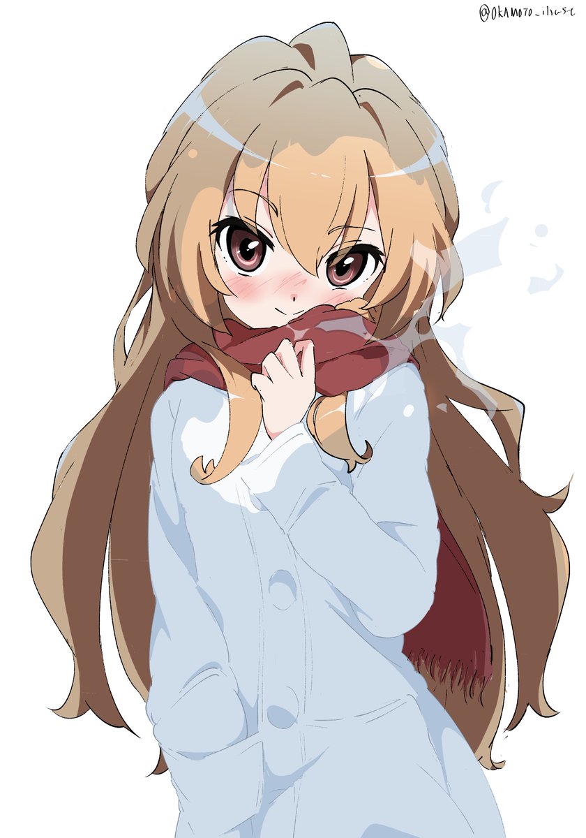 aisaka taiga 1girl solo long hair looking at viewer blush smile simple background  illustration images