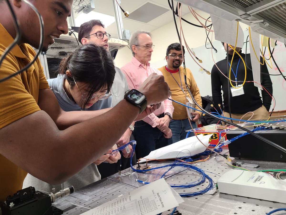 03/11-13/2024
RIT, UR, and TAP hosted the AIM Photonics PIC Testing and Packaging Workshop.  Xiaotong Jiewei, Jesús, Zhantong, Supun and Ruichen did a great job as instructors. <a href="/RochesterOptics/">Institute of Optics</a> <a href="/_RITEngineering/">Kate Gleason College of Engineering</a> <a href="/AIMPhotonics/">AIM Photonics</a> #photonics