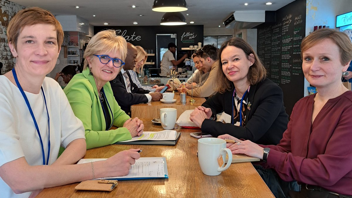 Our representatives attending #CSW68 met with @CarlienScheele, Director of @eige_eu, and Maruša Gortnar, Head of Research. They discussed three topics of interest to women in #Europe and #LAC: care work, women's leadership in democracies and gender transformative climate action.