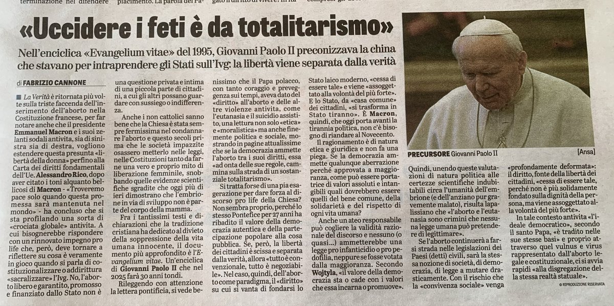 Angelo_Pacifici's tweet photo. Oggi su La Verità. Sono d’accordo. https://t.co/rYkGAisBjn