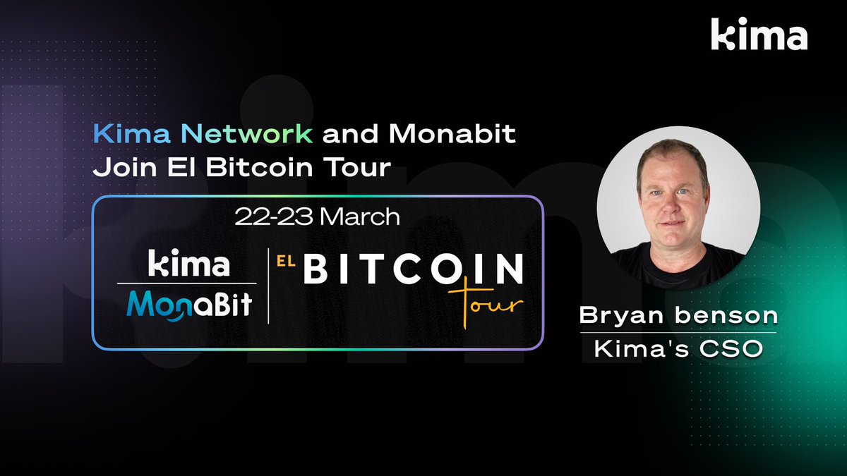 🚨From 21st to 23rd March, our CSO, Bryan Benson, is heading to <a href="/elbitcoin_tour/">El Bitcoin Tour | Enseñando bitcoin desde 2016</a> - the largest #Bitcoin event in Latin America.

Kima Network is proud to join the event as a sponsor alongside our partner, <a href="/Monabit_io/">MonaBit</a> (we'll share more about our partnership soon, so stay tuned!