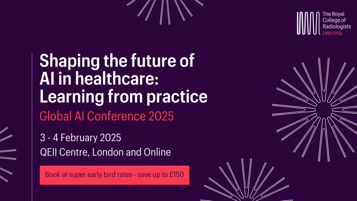 Register now for our new multidisciplinary Global AI Conference! We'll showcase the future of #AI in #healthcare and feature talks by global AI leaders on research, innovation and practical application. Book at super early bird rates: bit.ly/AICon25