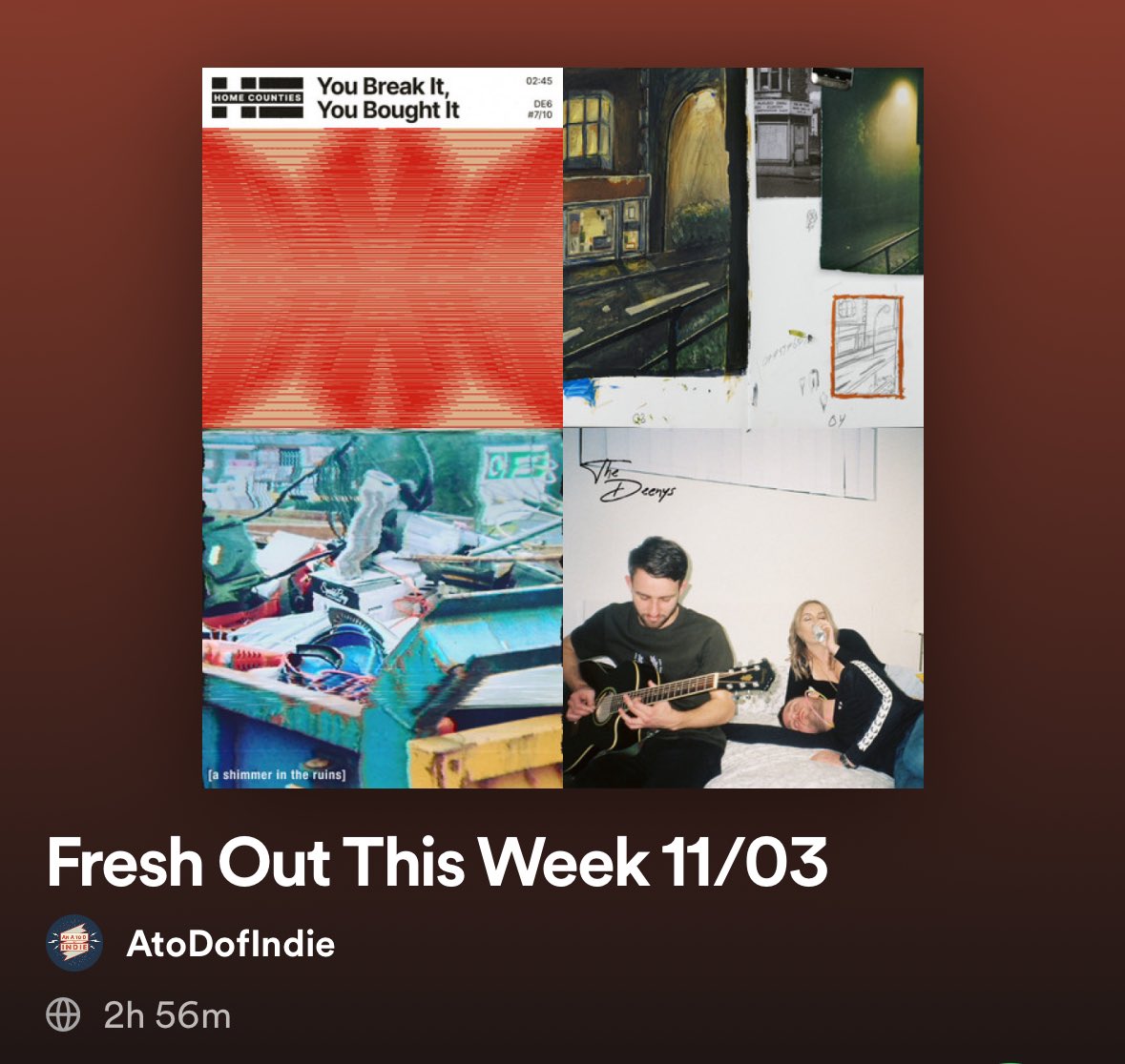 This weeks Fresh Out playlist is another big un, packed full of great artists releasing music since Monday 11/03 💜🎶 Listen/Like/Follow and share any that tickle ya fancy 😀 open.spotify.com/playlist/5OeY2… #NewMusicFriday