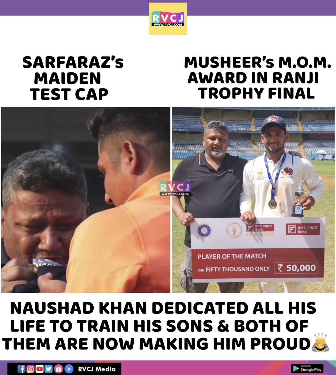 Proud moment
#naushadkhan #sarfarazkhan #musheerkhan #ranji #trophy