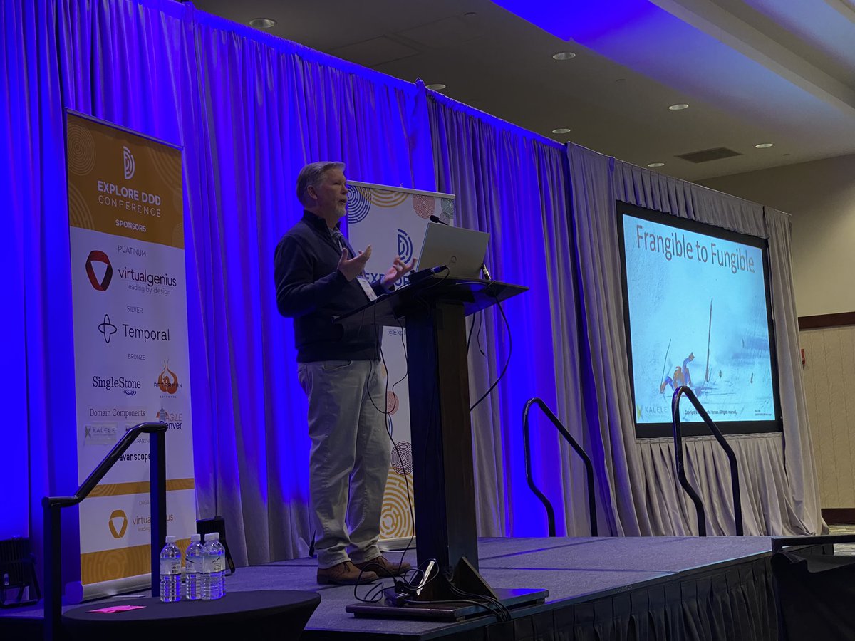 <a href="/VaughnVernon/">Vaughn Vernon</a> opening Day 2 of <a href="/ExploreDDD/">Explore DDD Conference</a> 2024, with a deep and thoughtful keynote “Frangible to Fungible”.