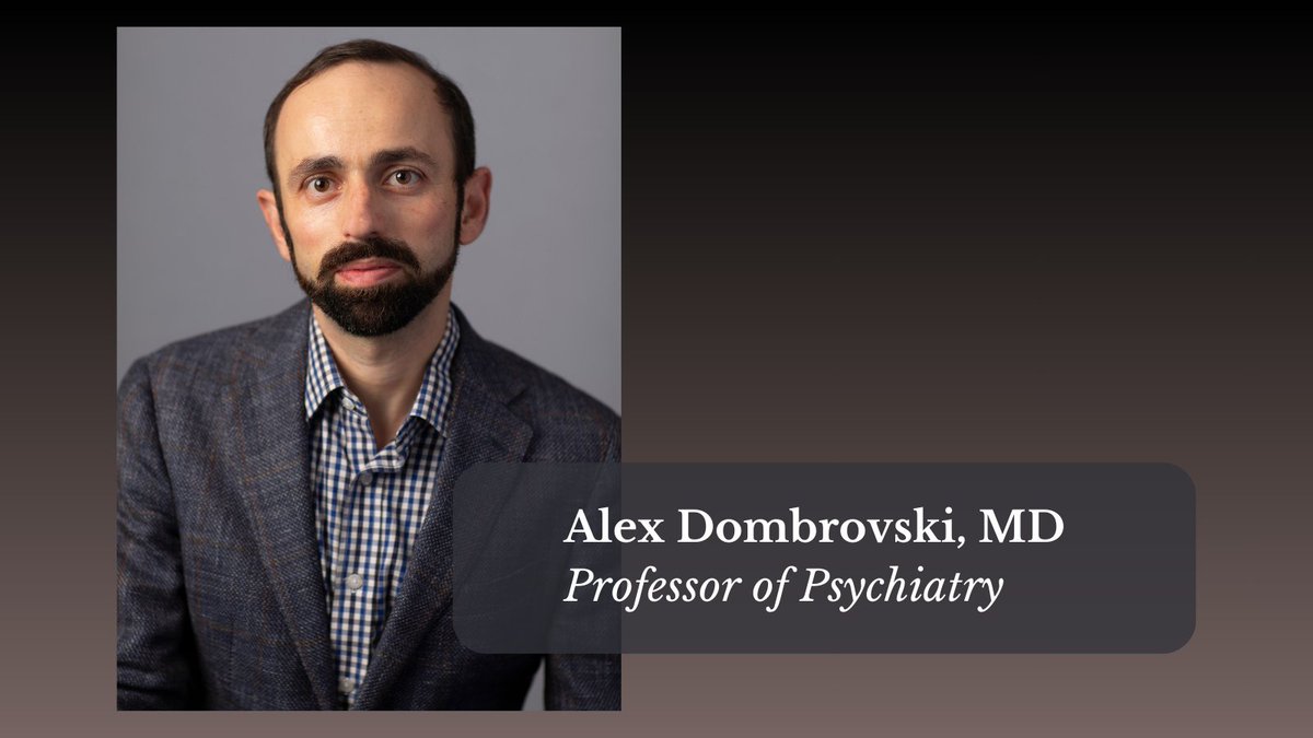Congratulations to Alex Dombrovski, MD, who has been promoted to Professor of Psychiatry by the University of Pittsburgh School of Medicine! Dr. Dombrovski is a recognized leader in the cognitive neuroscience of decision-making in psychopathology. bit.ly/49V5tjh