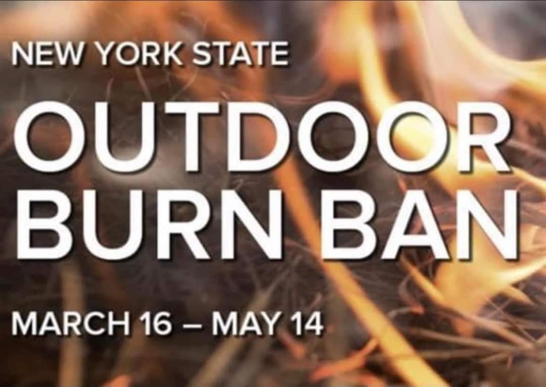 Annual Burn Restrictions March 16th through May 14th. Please see the below link from @nysdec for more details. dec.ny.gov/news/press-rel…