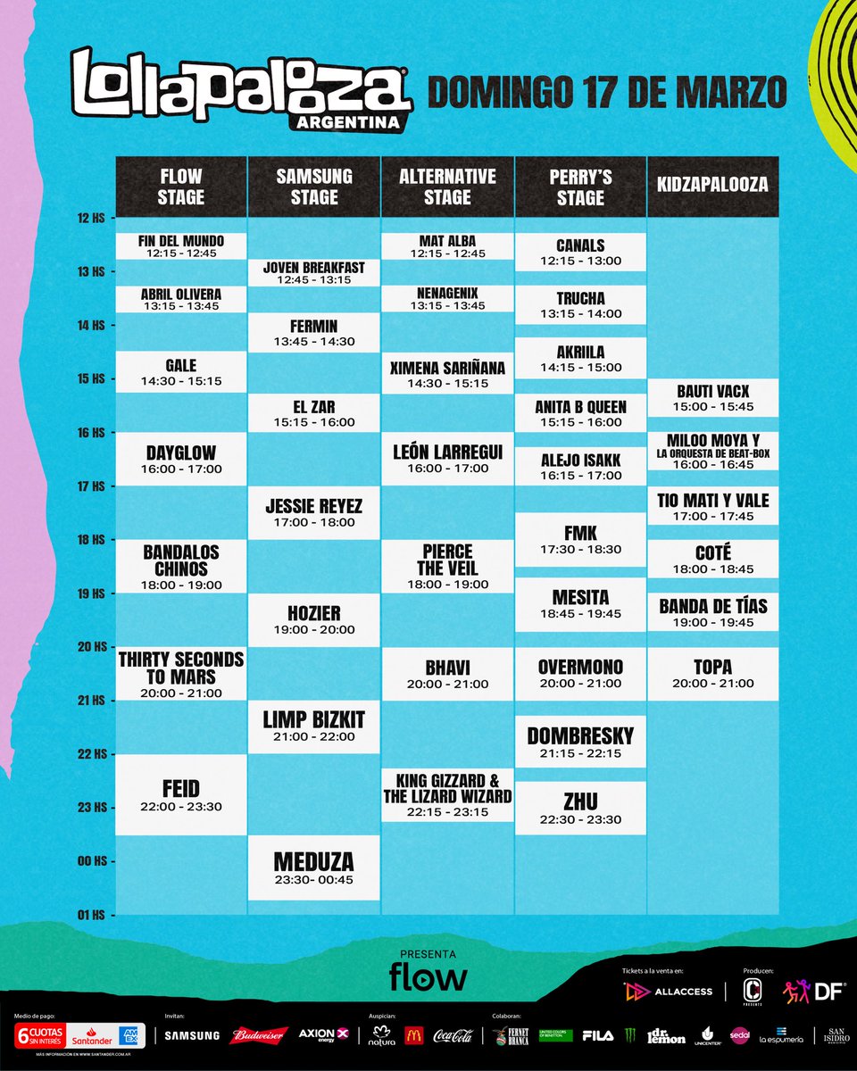 felpsgalvao's tweet photo. Utilidade pública: transmissão do Lollapalooza Argentina de graça, os horários estão nas fotos e por enquanto todos os headliners liberaram a exibição do show. 
https://t.co/qFb20b7kRu https://t.co/EU3448b6Ts