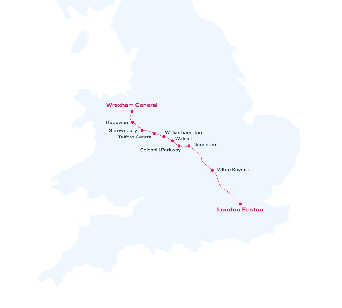 We're excited to share with you the route map for our proposed passenger train service we'll be running in partnership with @SLCRail. Our open access Wrexham-London service will begin operating in 2025. Read more: alstom.com/press-releases…
