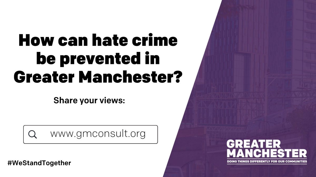 Sharing your experiences and suggestions will help us to get a better understanding of what is working and what can be improved to prevent hate crime in Greater Manchester. The survey closes Monday 18th March. Complete the survey here 👉 orlo.uk/qdakA