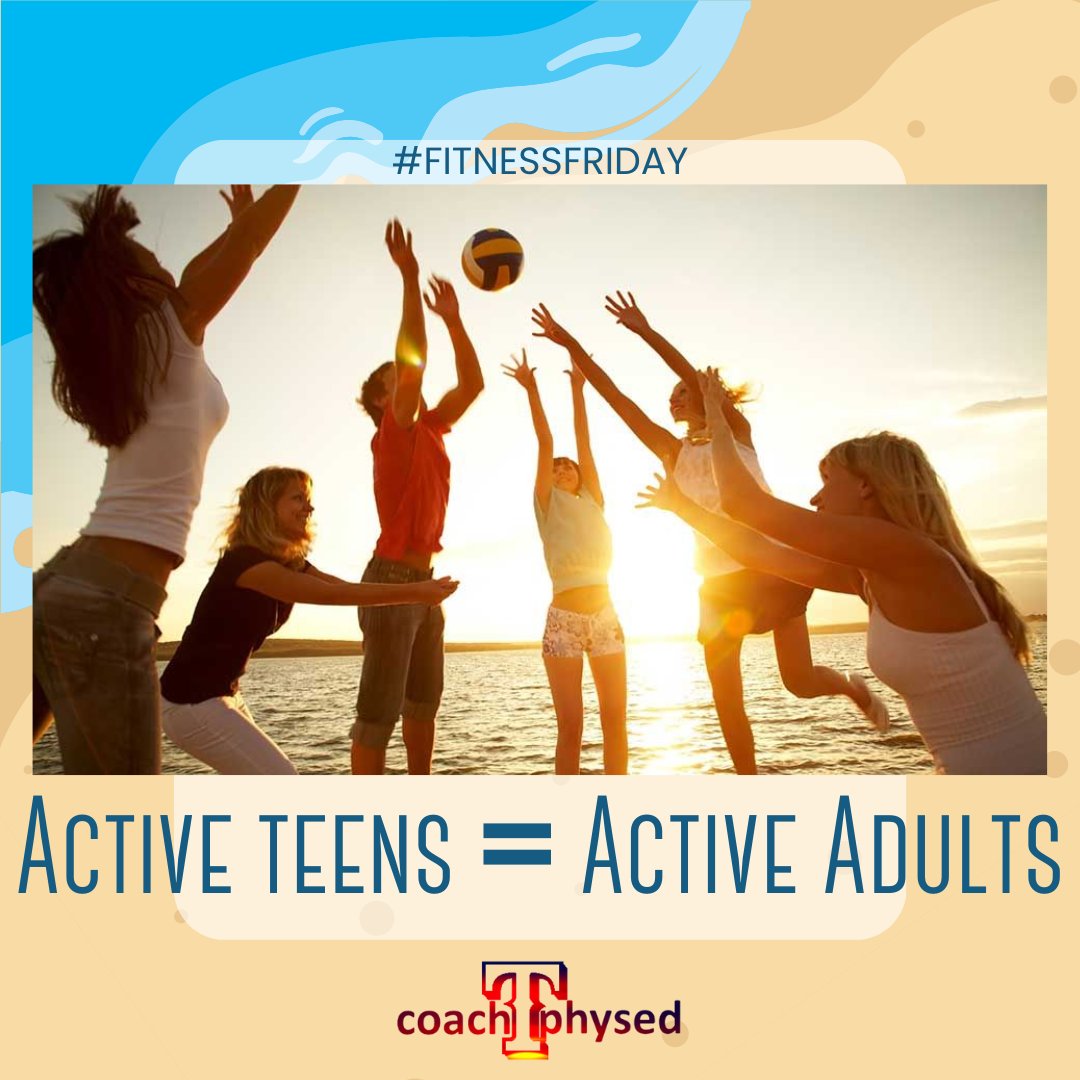 Developing an active lifestyle happens now.  Check out this article on how to get/keep your teens active: 🔗 tinyurl.com/yc3zx95r
#fitnessfriday #activekids #activefamilies #activeforlife #shapeut