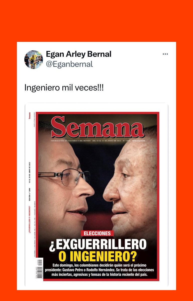Realmente Rodolfo Hernandez no tiene la culpa, todos sabíamos quien era , su líos etc etc.

Aquí los verdaderos culpables son los medios EMBRUTECEDORES como Semana , y los que se dejaron embrutecer y votaron por el como Egan, Fajardo y Robledo.