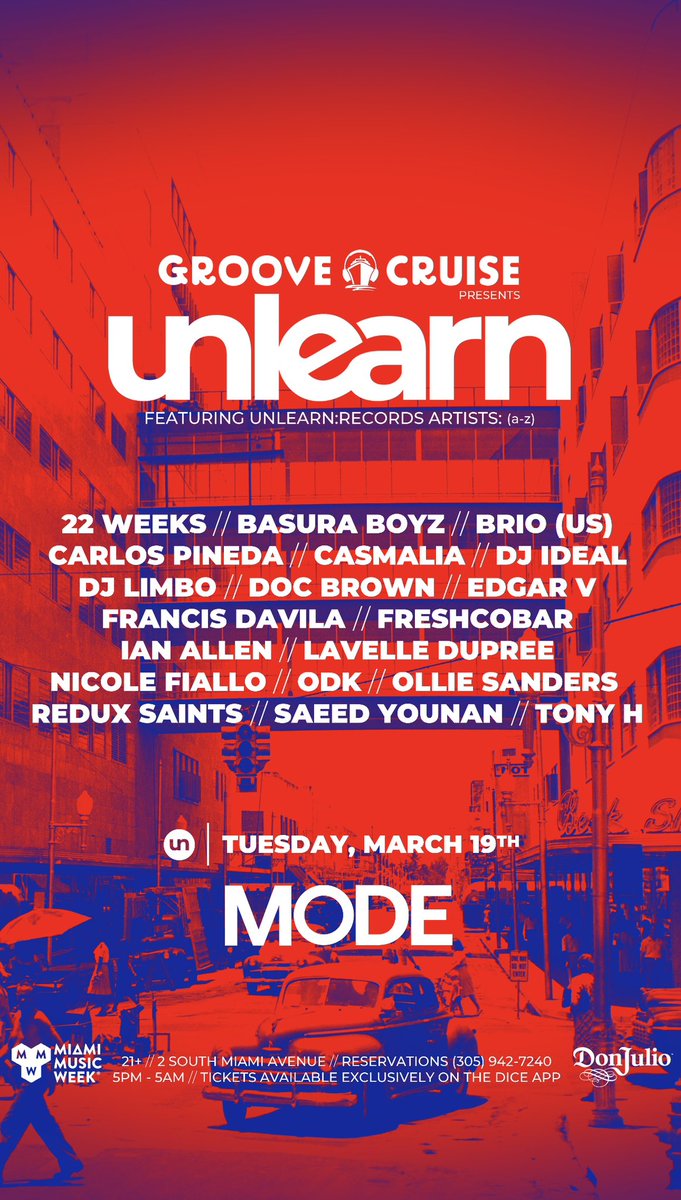 🌴 Miami 🌴 I’ll be playing in the hottest club in Miami! Catch me at Mode this Tuesday March 19th. @unlearnrec @GrooveCruise link.dice.fm/Uf494293c577