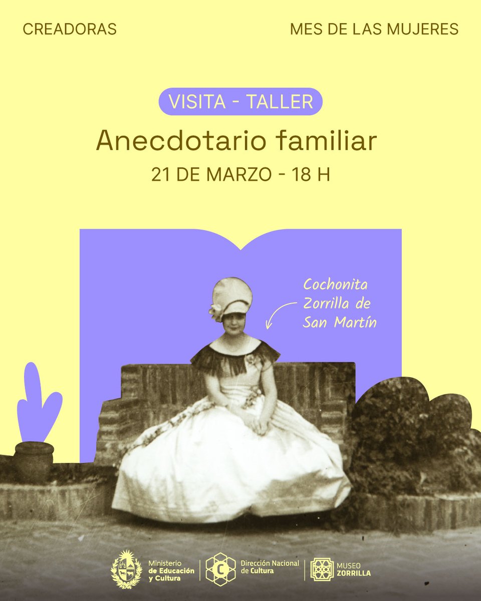 Anecdotario familiar: visita mediada a través del museo recordando anécdotas del libro “Momentos familiares” de Cochonita Zorrilla y juegos de su niñez.

Jueves 21 de marzo, 18 - 19:15 h
Para familias con niños a partir de 6 años.
Inscripciones: info@museozorrilla.gub.uy