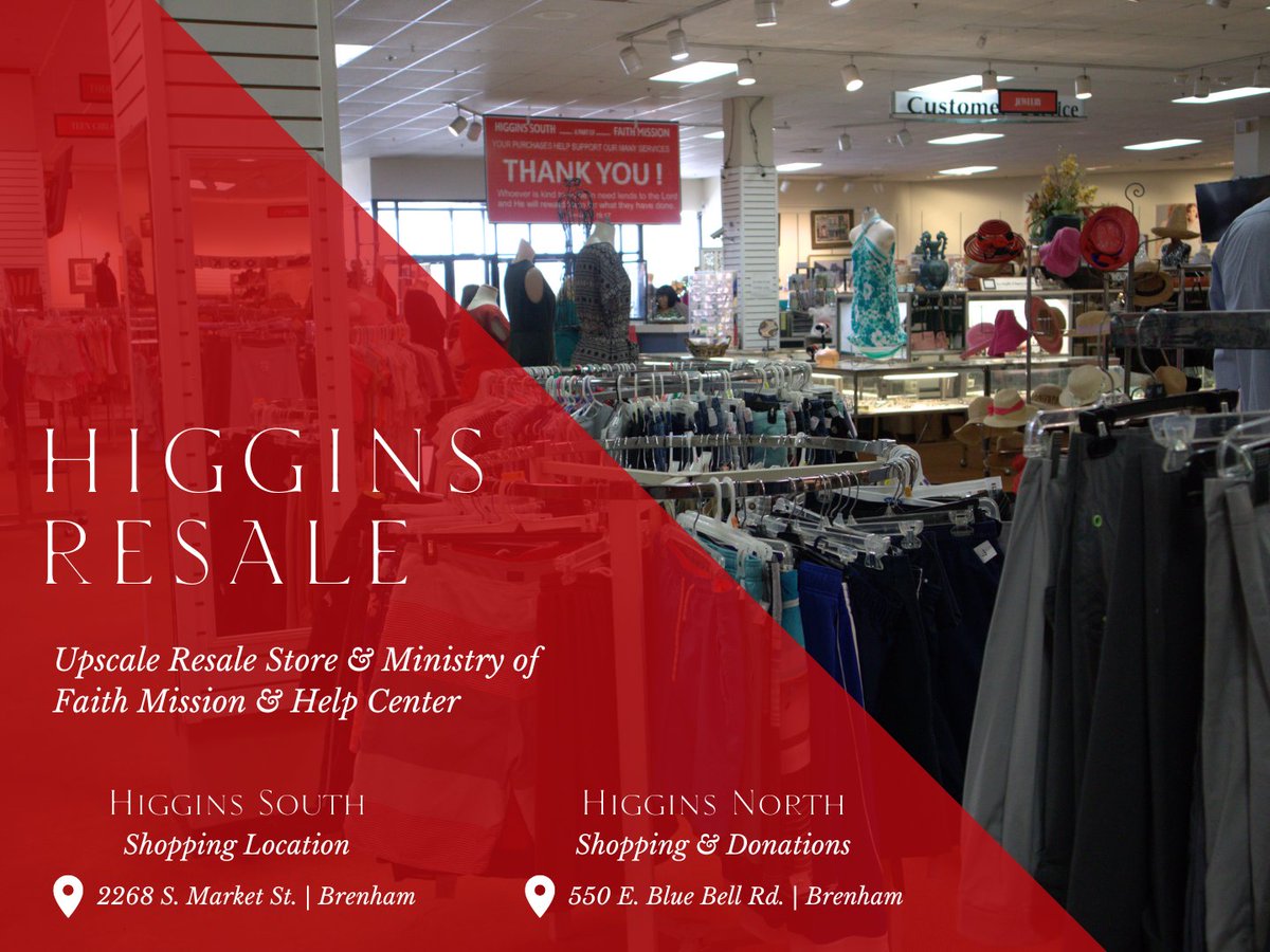 Discover treasures waiting to be found! Come explore our Higgins Resale stores for unique finds and unbeatable deals. Your next favorite item could be just around the corner! 💻Learn more about our two store locations and hours at faithmission.us/higgins-branch/.