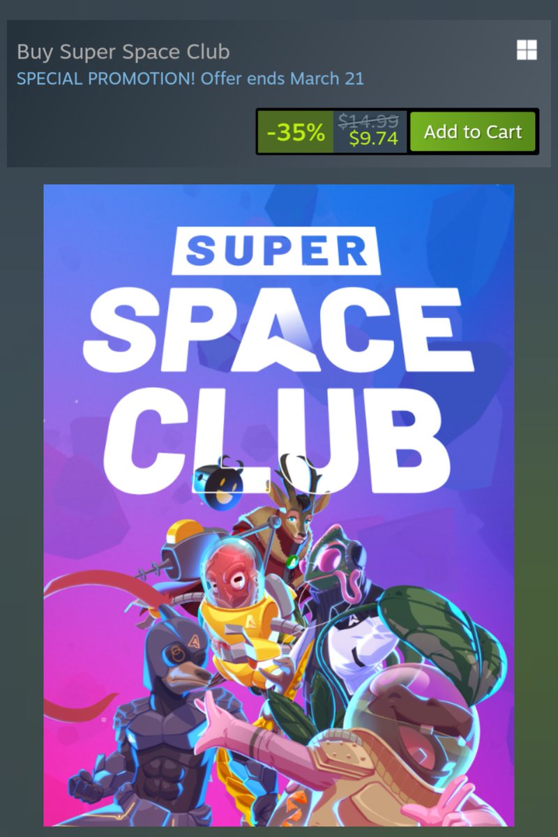 🌿 Steam Spring Sale Alert 🌿

Go get 🚀 Super Space Club on Steam for a spring-clean 35% off! There won't be another sale this fresh for a while.

Buy here: s.team/a/1100290