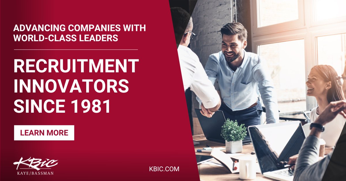 kayebassman's tweet photo. Kaye/Bassman was founded in 1981 with a mission to positively impact companies and enhance careers by providing the best in professional, executive, technical and scientific search. #KBIC #ExecutiveSearch https://t.co/L1ACrjFq9u https://t.co/13OQI5D2ld