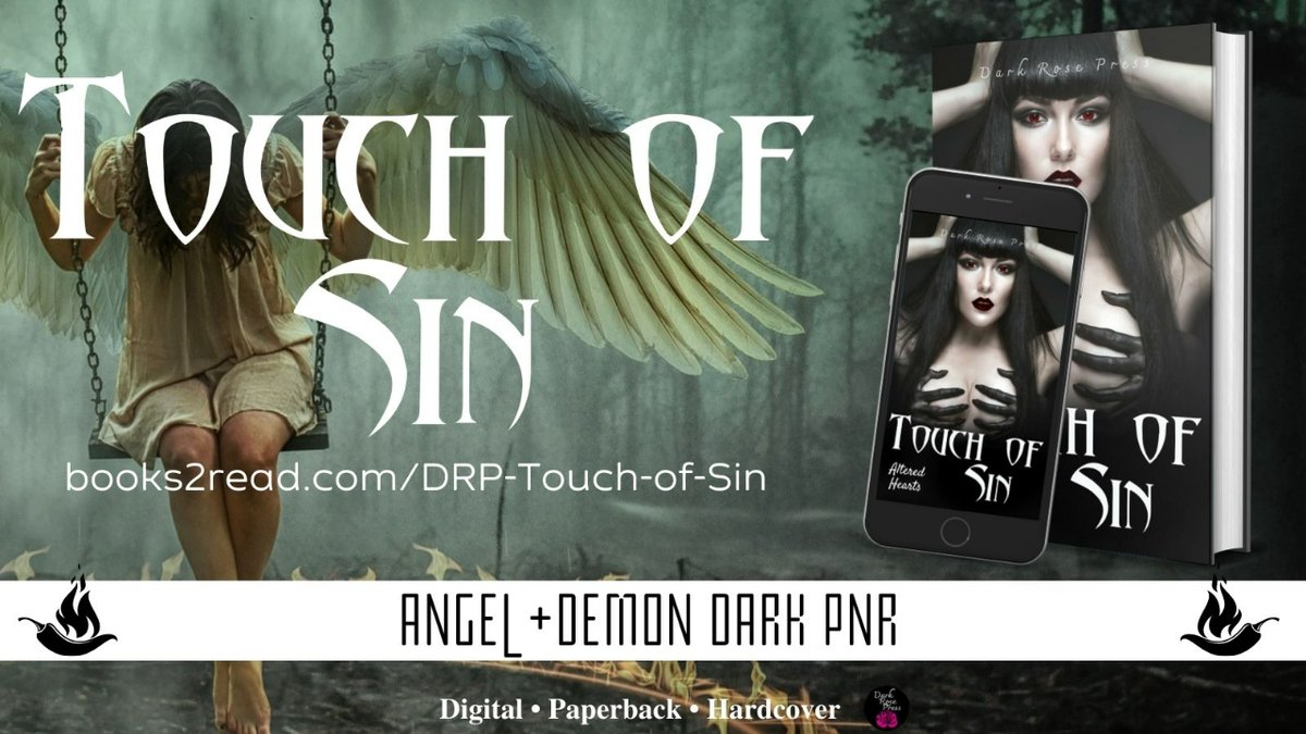 DarkRosePress's tweet photo. TOUCH OF SIN 
https://t.co/kmKO3Hqw0h

Desire eclipses morality as #ANGELS &amp; #DEMONS dare to explore #TABOO desires 
😈 
Enemies-to-Lovers • #WhyChoose • Dubcon • Friends-to-Lovers 
🪽
#DARKROMANCE #SUPERNATURAL #STEAMYREADS #PNR #LGBT #readingcommunity #bookblogger #bookpromo https://t.co/slN7QObwyc