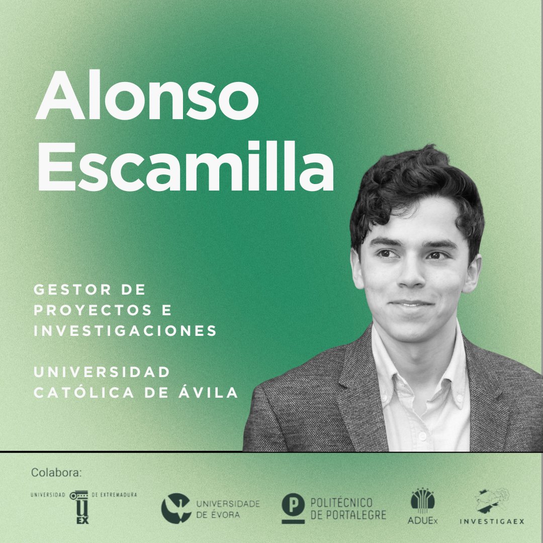 Alonso Escamilla @UCAVILA_   Gestor de Proyectos e Investigaciones en la U.C.Ávila. Desde 2014, ha coordinado diversas iniciativas sobre juventud, participación y sostenibilidad. @infouex @UEvora @doctorandosuex @investigaex @uexdivulga #ponentes #SeminarioJuventud