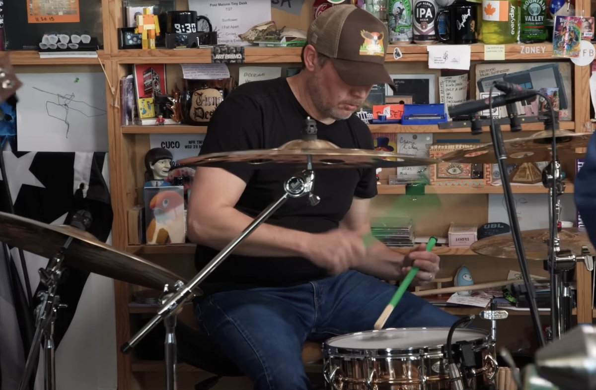Pearl Artist Chad Sexton used his SensiTone Phosphor Bronze snare drum for 311's performance on NPR Tiny Desk...🥁 youtu.be/MgTDLlDY_yY