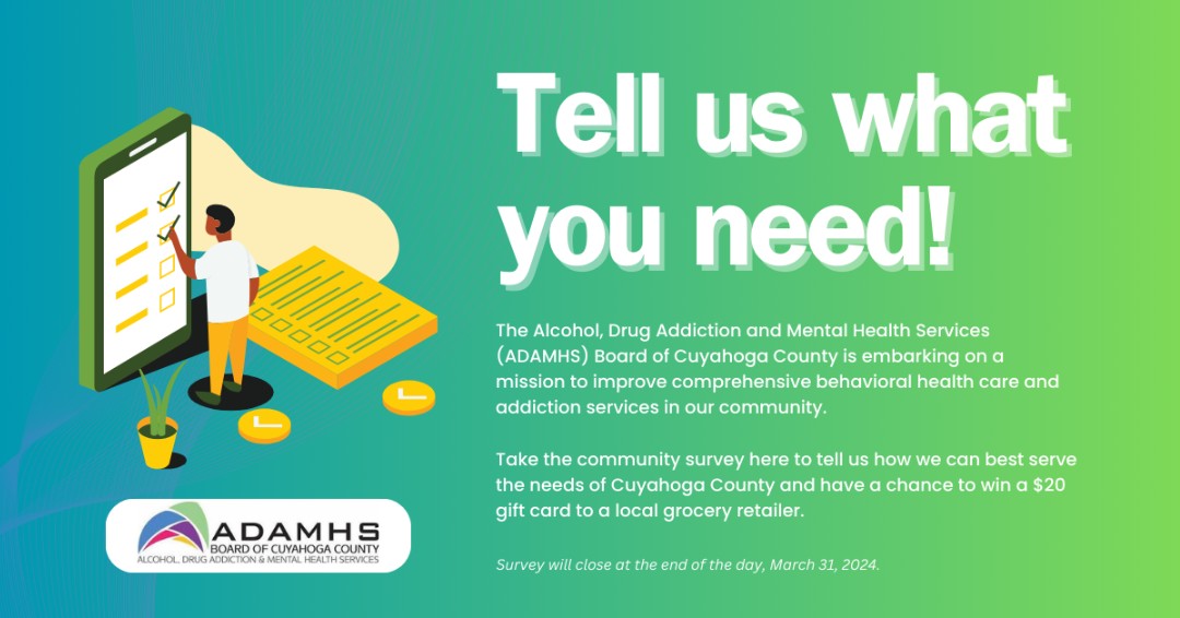 Cuyahoga County, we need YOUR input on our community needs assessment survey! Learning about your experiences, opinions and suggestions will play a crucial role in shaping future County initiatives and resources. Click here to take the survey: bit.ly/43gdaOJ