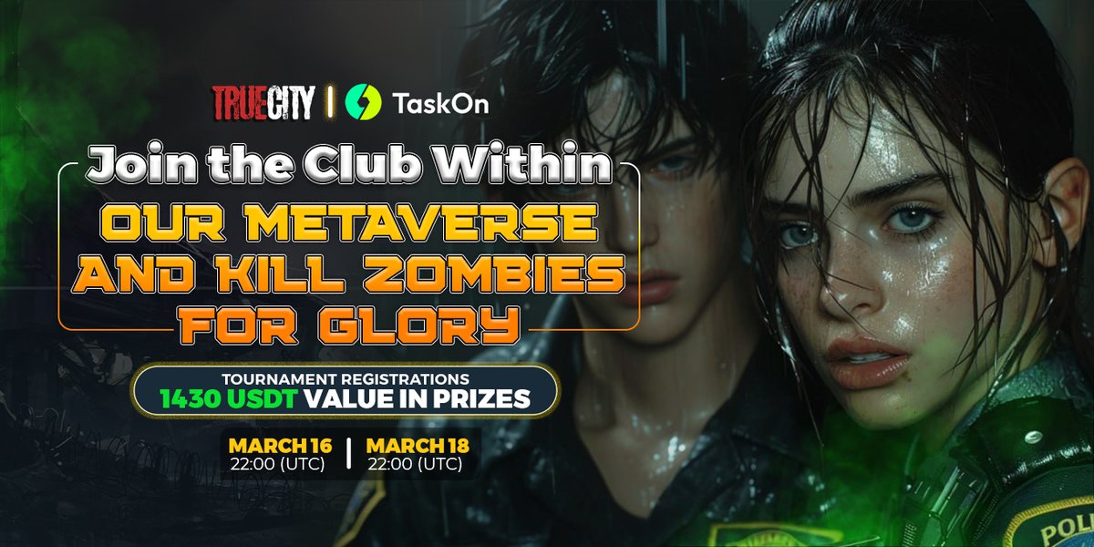 TrueCityNFT's tweet photo. ¡Participate in the First True City NFT Tournament and win amazing prizes!

The prizes for the top players are:

First Place: 💵100 USDT + 💲5000 TRU + NFT Origin tier 1 🤑
Second Place: 💵50 USDT + 💲3000 TRU + NFT Origin tier 2 🤑
Third Place: 💵30 USDT + 💲1000 TRU + NFT Origin tier 3🤑
Additionally, there will be prizes for other positions:

Fourth Place: 💵25 USDT
Fifth Place: 💵20 USDT
Sixth Place: 💵15 USDT
Seventh Place: 💵10 USDT
How to participate? Register for the tournament through the following link on the TaskOn platform and complete the tasks. https://t.co/cYdB586euV

Just by doing this, we will reward you with a draw of 💵100 USDT among 10 lucky survivors who will each receive 💵10 USDT from all registrants.

But that's not all! There will also be a draw of 💵750 USDT among all participants in the game, with a prize of 💵15 USDT for 50 winners just for participating and playing!

Don't miss the opportunity to be part of this exciting competition. Download the True City installer for PC https://t.co/OIl9ApYqtM In the next hours, we will share the link for you to download the Android version.

Good luck to all participants!