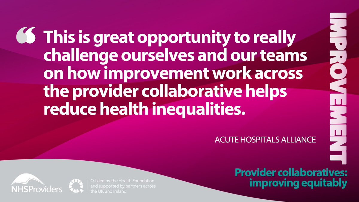 📣We're pleased to have the Acute Hospitals Alliance take part in our bespoke peer-learning and coaching programme which will delve deeper into understanding the enablers for equitable improvement in provider collabs. 📄 Learn more: bit.ly/3wR5Mx0