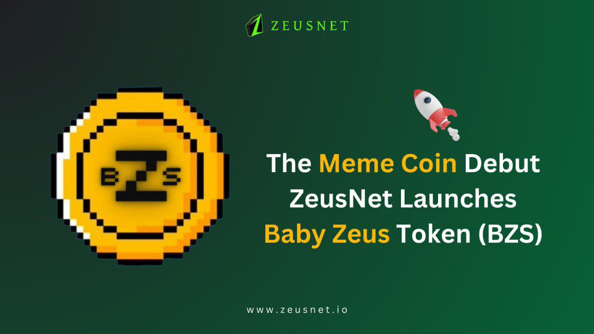 ZeusNet Unleashes the BABYZEUS (BZS) Meme Token, The Inaugural Token Project from ZeusNet We're excited to announce the release of a meme token named @BZStoken. It's called BabyZeus because meme tokens are currently dominating the market & trending in this year's crypto session