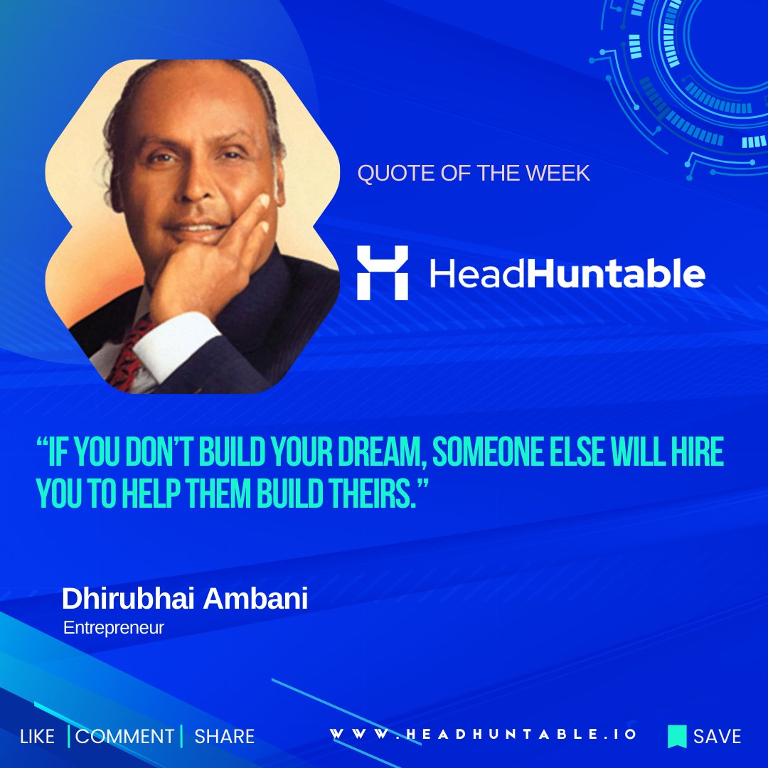 HeadHuntableio's tweet photo. It serves as a motivational reminder that if you do not take initiative to realize your own dreams, you may end up working to achieve someone else's objectives, possibly at the expense of your own aspirations.

#Headhuntable #QuoteOfTheWeek #BuildYourDreams #PursueYourPassion https://t.co/7krlEqMEGx
