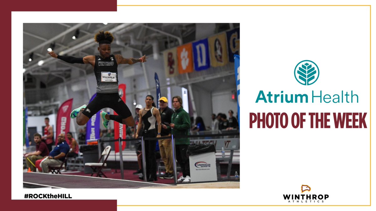 @AtriumHealth 𝗣𝗵𝗼𝘁𝗼 𝗢𝗳 𝗧𝗵𝗲 𝗪𝗲𝗲𝗸 @WinthropTrackXC Kenneth Williams Jr. competing at Indoor Championship - Eagles opened outdoor season on Friday at 49er Classic #ROCKtheHILL