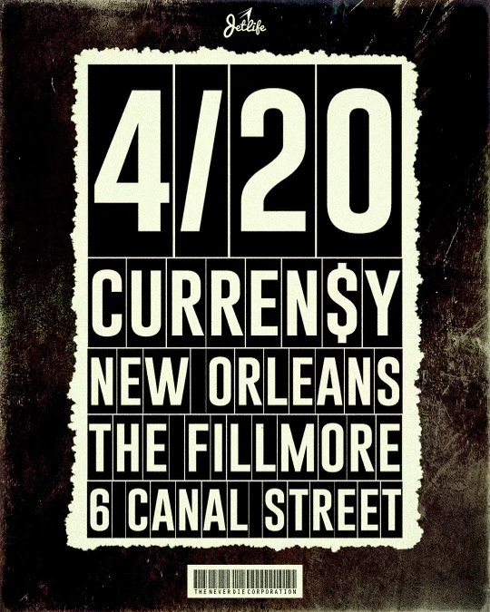 TheFillmoreNOLA's tweet photo. 💵 ON SALE NOW! 💵  CURREN$Y is coming to The Fillmore New Orleans on 4/20! 🤩

👉 🎫 https://t.co/AvMk2e31Ct https://t.co/uiy9kMtmr3