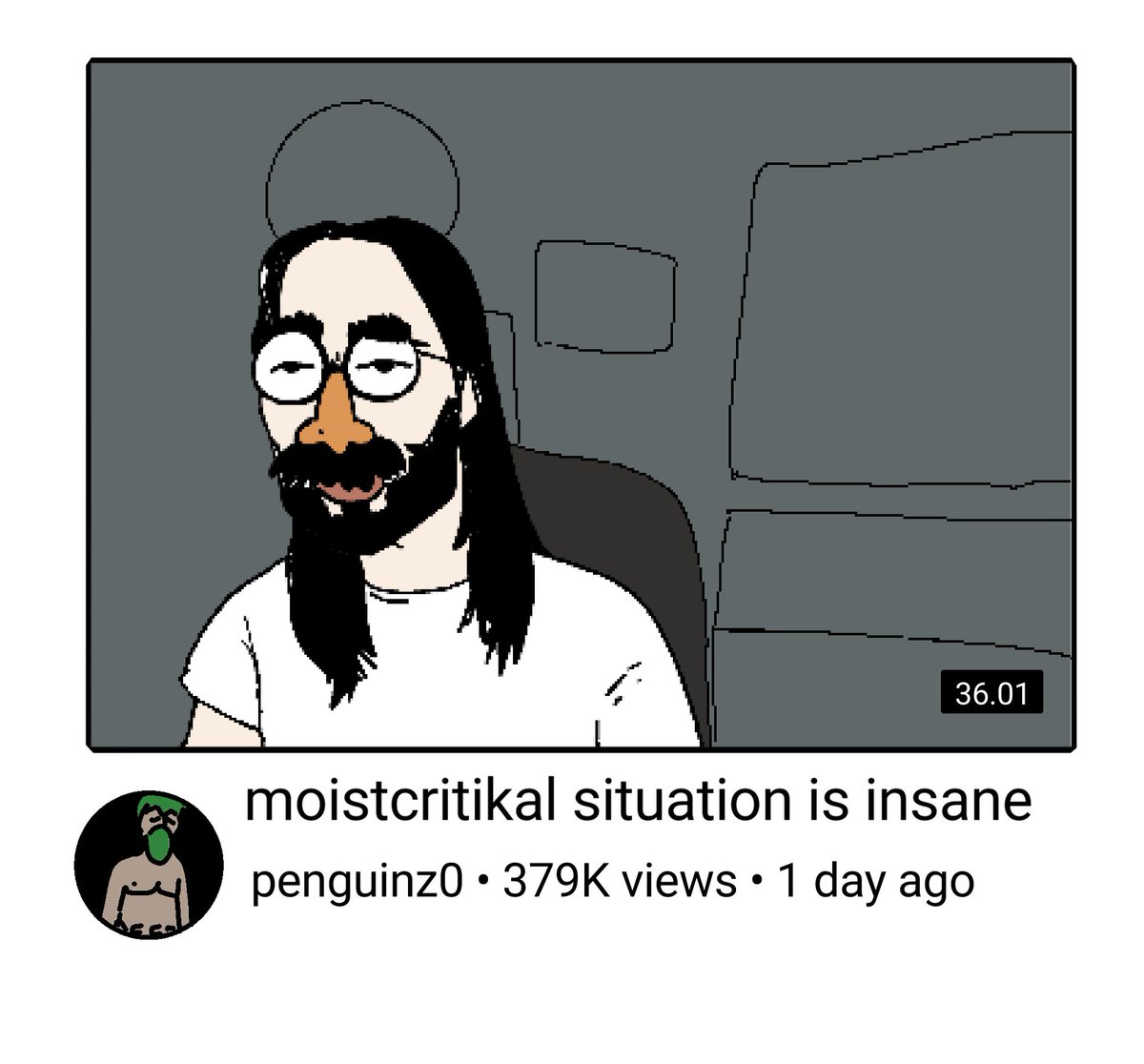 had a dream where moistcritikal got exposed for something terrible and so he made a video about his own drama with a cartoony disguise and no one knew it was him