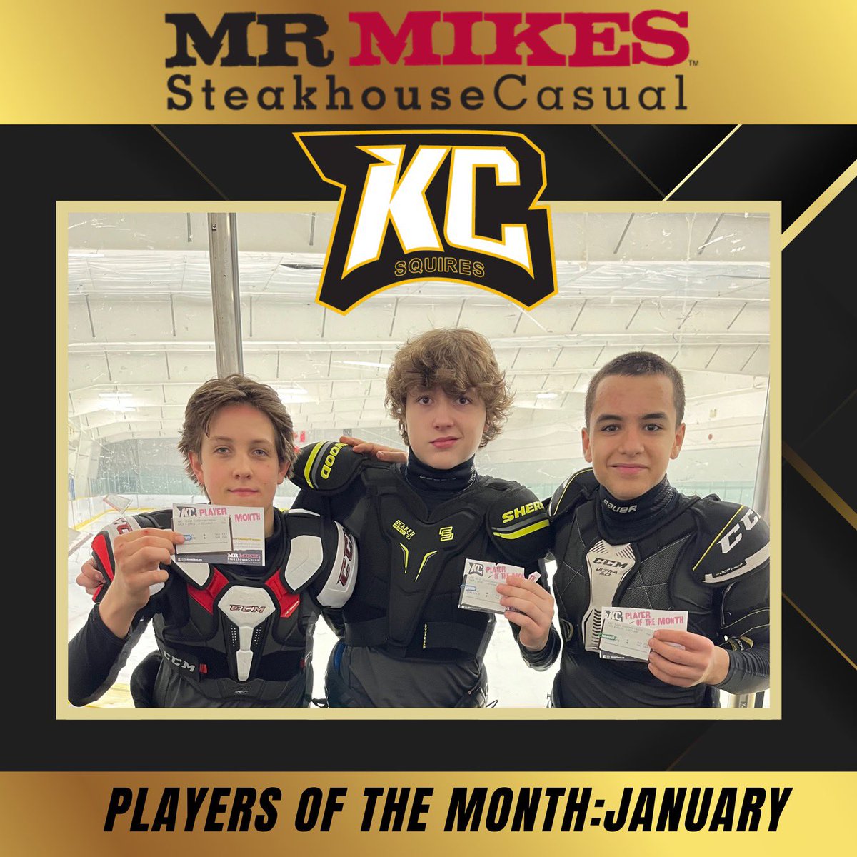📣 📆 Our Mr. Mikes sponsored Players of the month for January go to <a href="/carson/">Carson McComas</a>.godlien09 , @mattbarnes3737  and Benjamin Owczarek! Your hard work and commitment to this team do not go unnoticed. Keep up the excellent work ! Let’s go KC!! 
#playersofthemonth #POM #teamwork #mrmikes