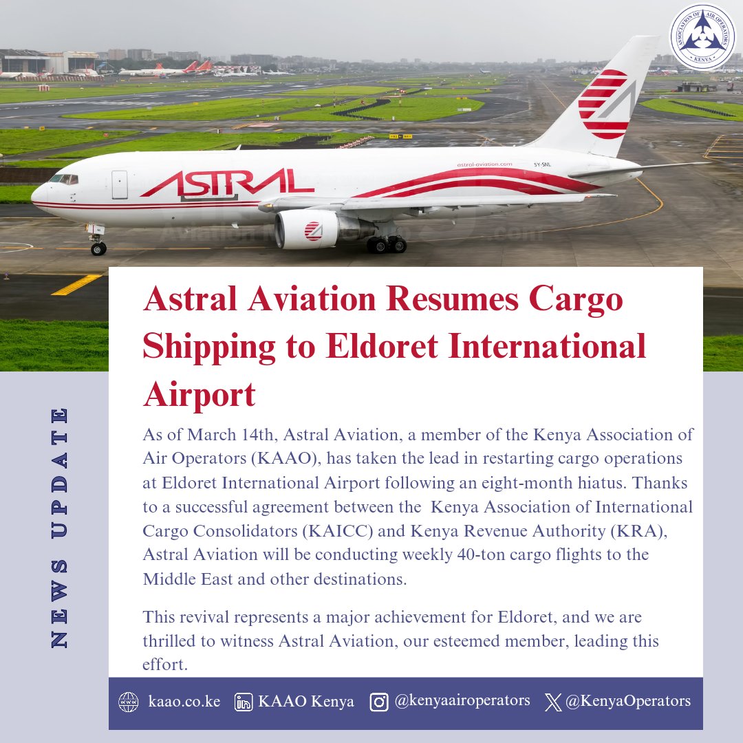 KenyaOperators's tweet photo. Cheers to progress!
@astralaviation
#AstralAviation #Astral #Cargo #KenyanAviation #KenyanAirOperators #Kenya #Aviation #AirOperators #KenyaAssociationofAirOperators #KAAO https://t.co/7c0OXRCGJn