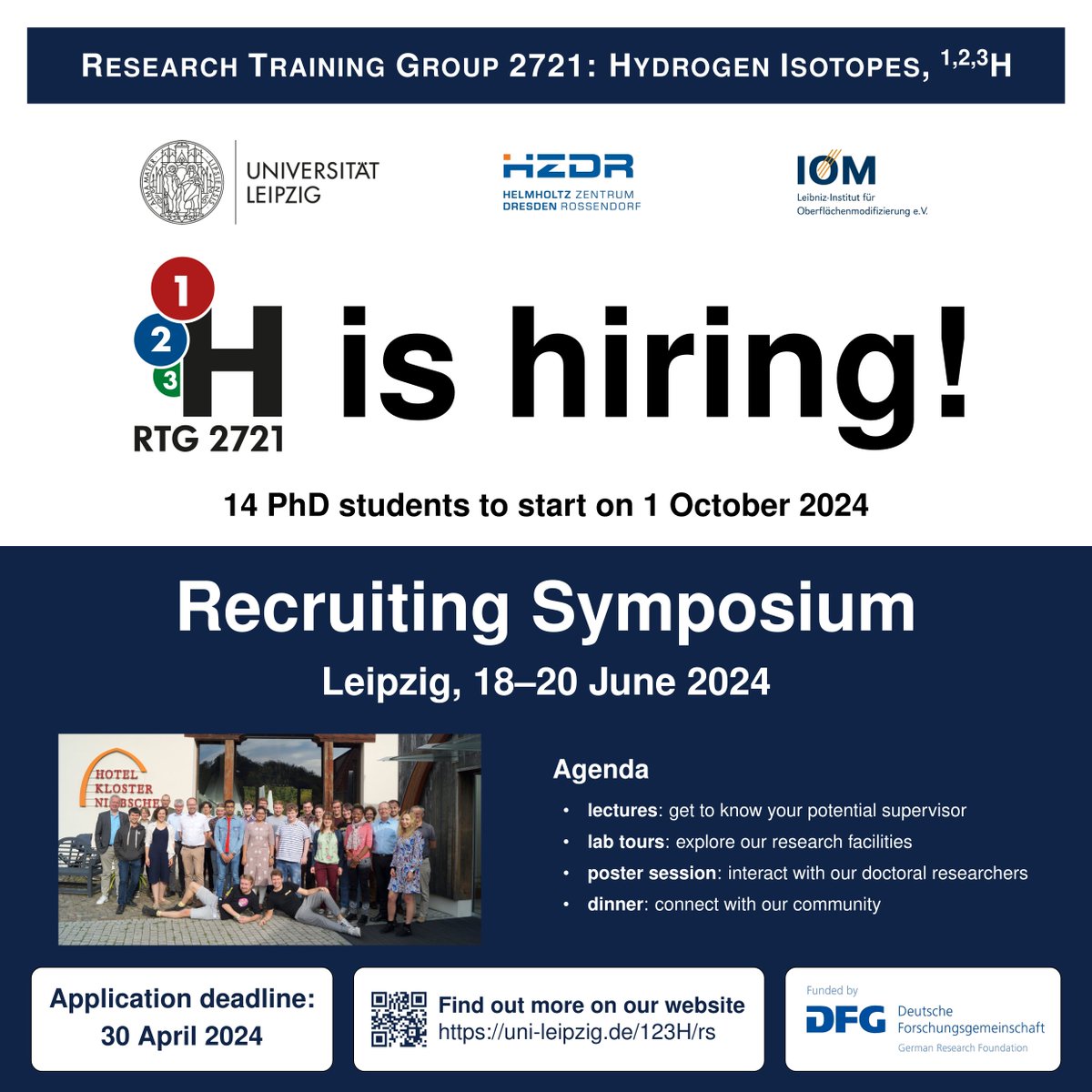 ¹²³H offering 14 #PhD #research #jobs in #chemistry or #physics

Join us at the ¹²³H Recruiting Symposium!

Find out more:
uni-leipzig.de/123h/rs

#PhDPrograms #DoctoralStudies #doctorate
#STEMCareers #ResearchOpportunity #scholarships2024
