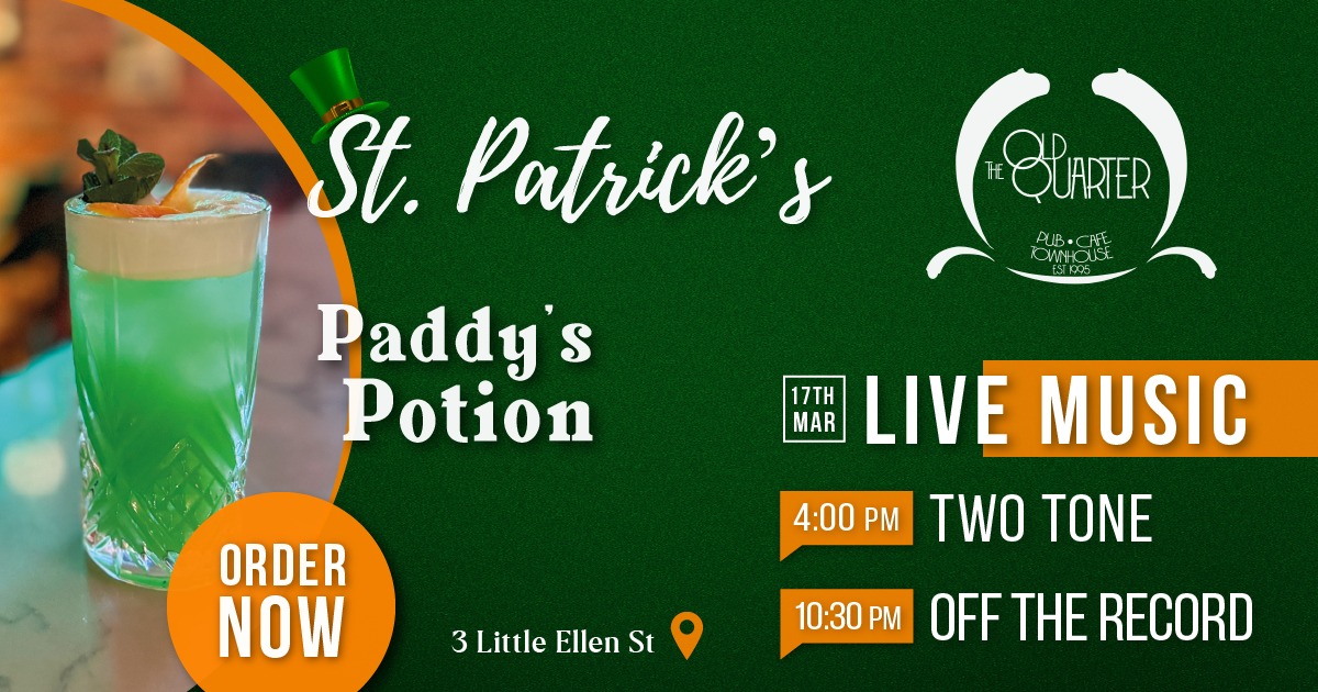 Join us this weekend for a great line up of live music &amp; Paddy's cocktails!🍀

Tonight, 10:30 pm - Sweet Freedom Band
Saturday, 10:30 pm - Limerick Band Drive
St. Patrick's Day, 4 pm - Two Tone Band
St. Patrick's Day, 10:30 pm - Off The Record