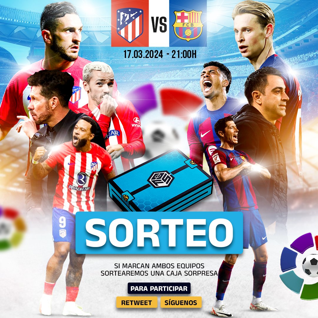 🚨SORTEO 🚨

👉 Si ambos equipos marcan en el Atlético de Madrid contra el Barcelona regalaremos una caja sorpresa 🎁

📬Para participar, síguenos 🤝

♻ Retuitea el post 💙

🍀 ¡Buena suerte a todos! 🍀

#Futbol #AtleticoBarcelona #LaLiga
