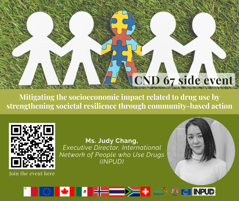 Event info: Executive Director of @INPUD Judy Chang will share insights about community-led actions from a civil society organization (CSO) perspective during 🇲🇹’s #CND67 side event on Monday, 18 March at 09:10! @UNODC @CND_tweets @MFETMalta @MinisterIanBorg @DrFalzon