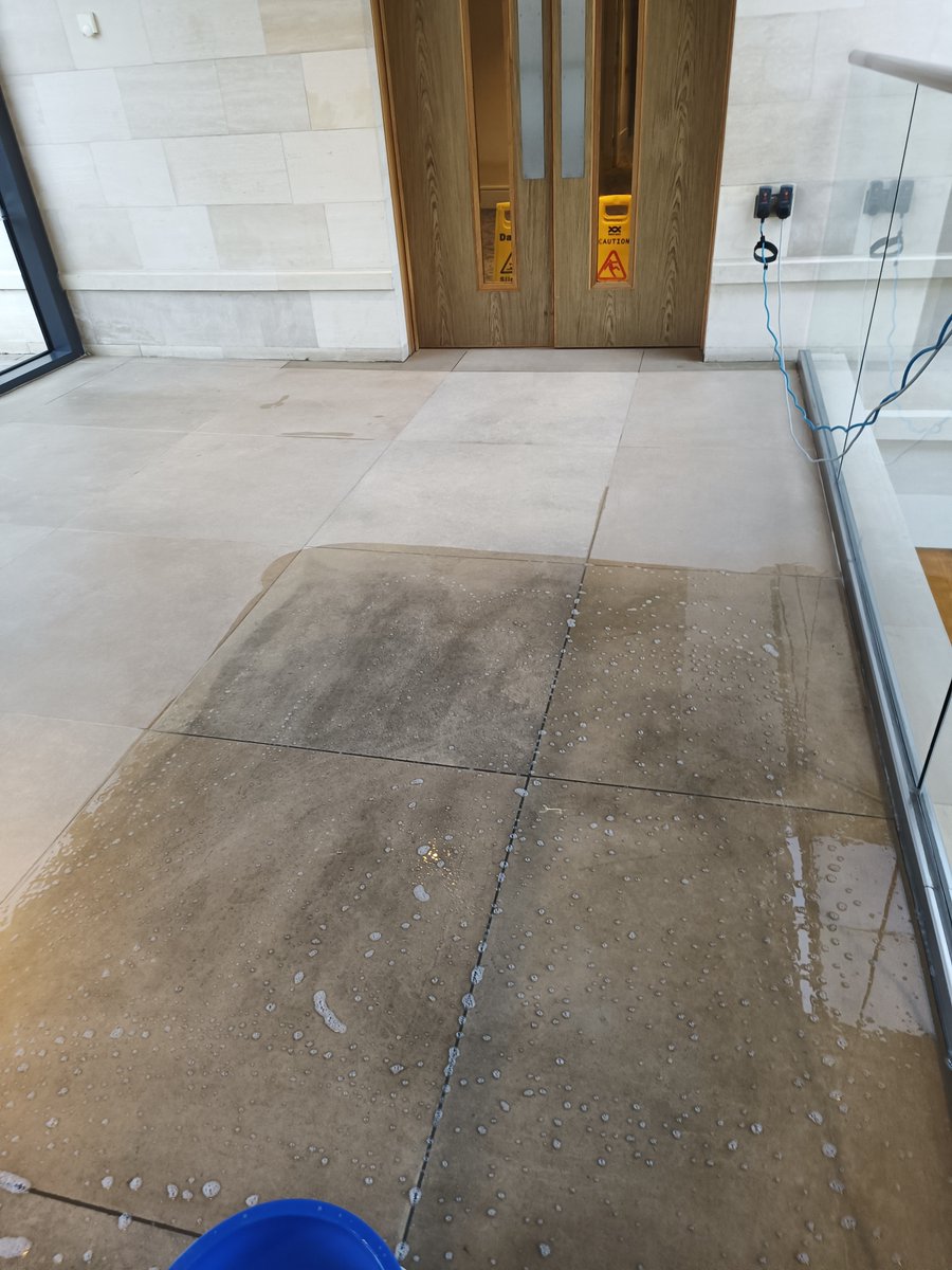 StainbustersLtd's tweet photo. Our deep cleaning process of this Limestone floor removed heavy soiling and a build up of old cleaning products  to restore the floor and bring out it's natural beauty. We applied sealant to protect against staining, make maintenance easier and to extend the lifespan of the floor https://t.co/IQtpcgBweo