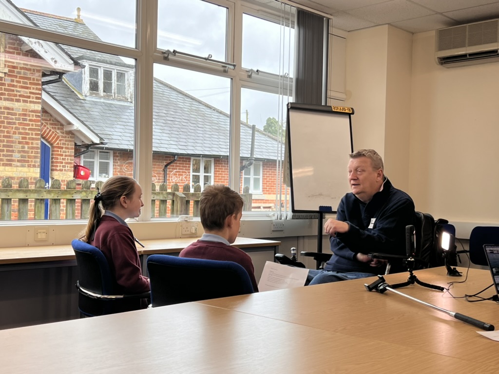 Geoff visited Lady Joanna Primary School where pupils asked about Finishing The Dream &amp; Geoff. The school is creating KS1 &amp; KS2 educational packs for our journey, available soon on finishingthedream.co.uk #teacherresources #homeeducation #homeschool