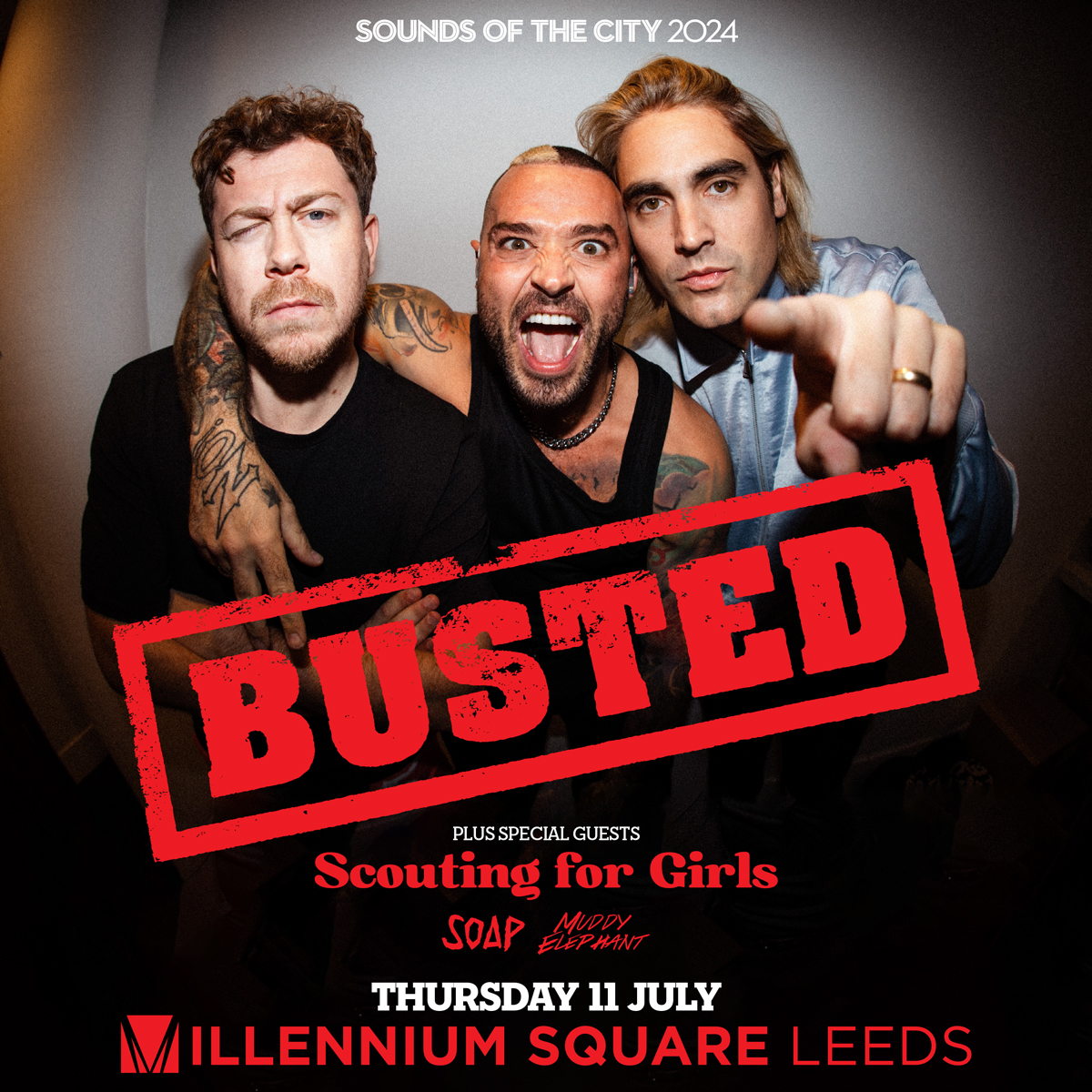 GIG UPDATE // Rising stars @TheBandSoap and @ElephantMuddy have been announced as the opening supports for the Busted headline show on 11 July 2024. 🎸 Grab your tickets 👉 bit.ly/SS24Busted #SOTC #BustedLeeds