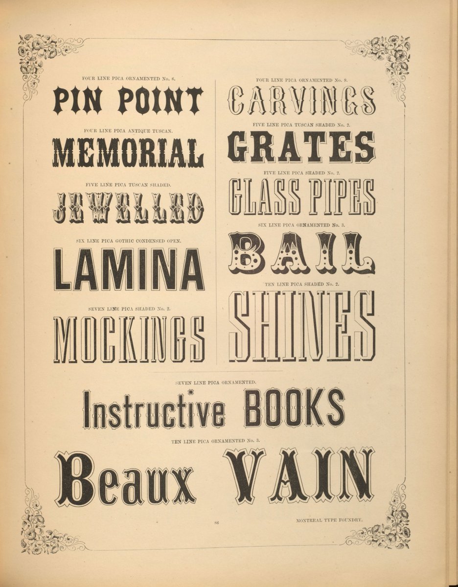 From the Montreal Type Foundry's 'Specimens of Printing Types' (1865) #typography #bookhistory #printinghistory