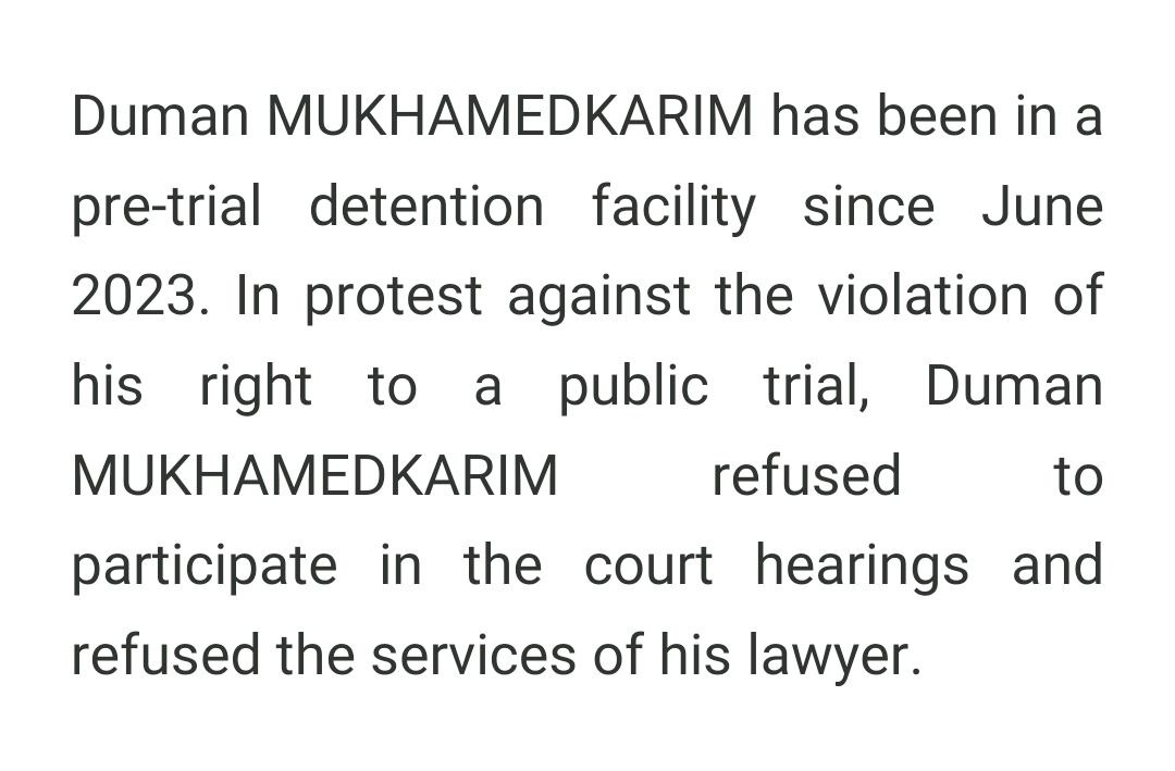 2/3
against political prisoner, journalist and creator of the Youtube channel 'Ne Deidi' Duman MUKHAMEDKARIM will be held in the Konayev court.

@DarrellIssa 
@RepKinzinger 
@RepLeeZeldin
@RepAnnWagner